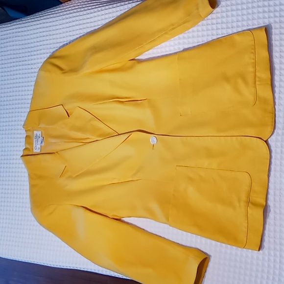 Vintage Christian Dior Linen Blazer Yellow Size 8 - Picture 8 of 16